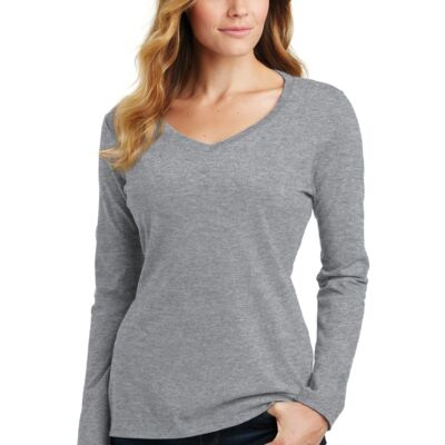 Women's Long Sleeve Fan Favorite V Neck Cotton Tee Thumbnail